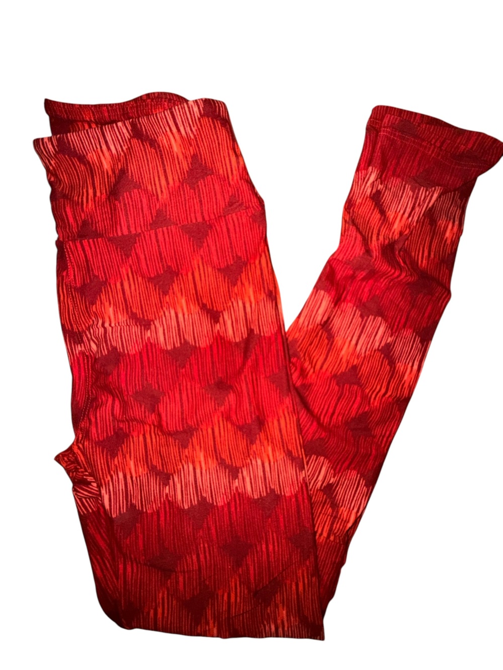 LuLaRoe Red & Orange Patterned Leggings